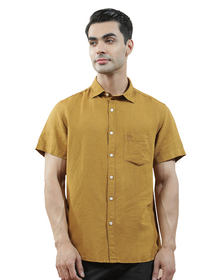 Casual Shirt for Men l Breathable & Soft with Color Fastness Slim Fit Cotton-Linen Fabric Checkered Pattern