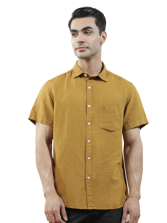 Casual Shirt for Men l Breathable & Soft with Color Fastness Slim Fit Cotton-Linen Fabric Checkered Pattern