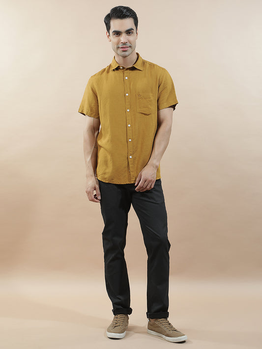 Casual Shirt for Men l Breathable & Soft with Color Fastness Slim Fit Cotton-Linen Fabric Checkered Pattern