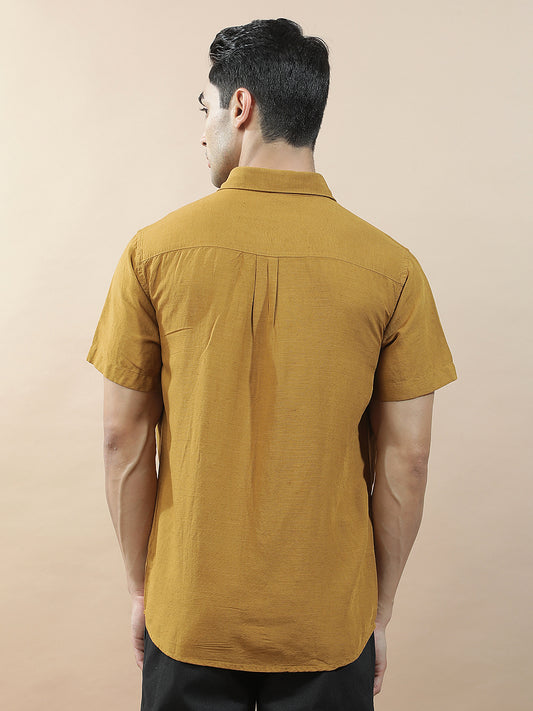 Casual Shirt for Men l Breathable & Soft with Color Fastness Slim Fit Cotton-Linen Fabric Checkered Pattern