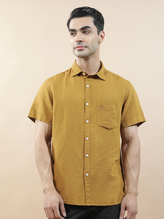Casual Shirt for Men l Breathable & Soft with Color Fastness Slim Fit Cotton-Linen Fabric Checkered Pattern