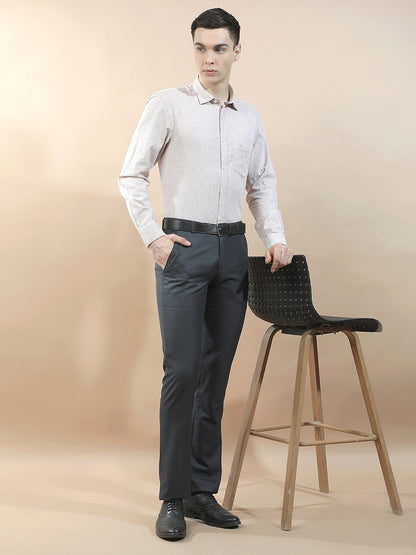 Casual Shirt for Men l Breathable & Soft with Color Fastness Slim Fit Cotton-Linen Fabric Solid Pattern