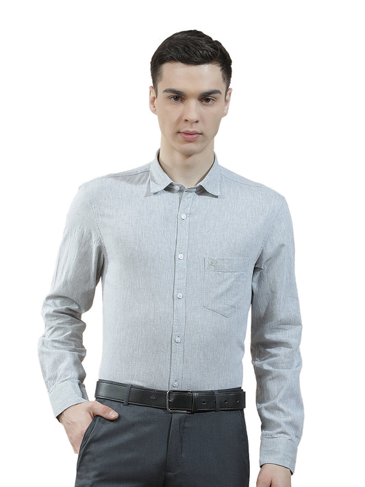 Casual Shirt for Men l Breathable & Soft with Color Fastness Slim Fit Cotton-Linen Fabric Solid Pattern
