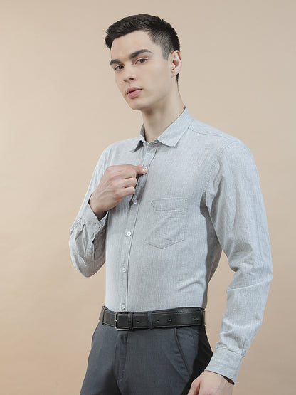 Casual Shirt for Men l Breathable & Soft with Color Fastness Slim Fit Cotton-Linen Fabric Solid Pattern