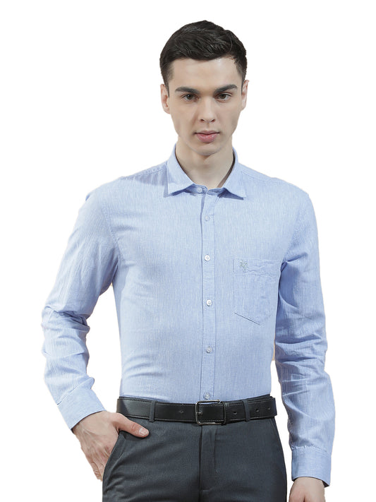 Casual Shirt for Men l Breathable & Soft with Color Fastness Slim Fit Cotton-Linen Fabric Solid Pattern