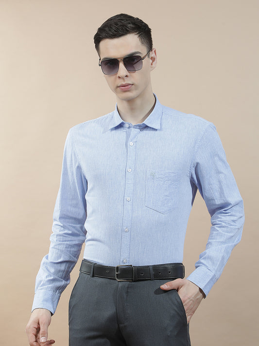 Casual Shirt for Men l Breathable & Soft with Color Fastness Slim Fit Cotton-Linen Fabric Solid Pattern