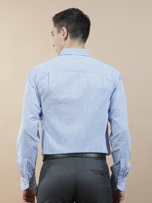Casual Shirt for Men l Breathable & Soft with Color Fastness Slim Fit Cotton-Linen Fabric Solid Pattern