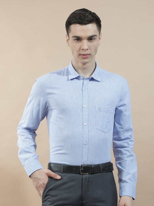 Casual Shirt for Men l Breathable & Soft with Color Fastness Slim Fit Cotton-Linen Fabric Solid Pattern