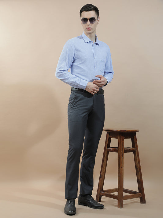Casual Shirt for Men l Breathable & Soft with Color Fastness Slim Fit Cotton-Linen Fabric Solid Pattern