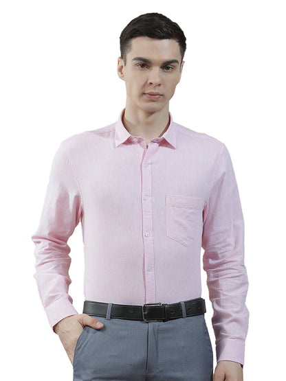Casual Shirt for Men l Breathable & Soft with Color Fastness Slim Fit Cotton-Linen Fabric Solid Pattern