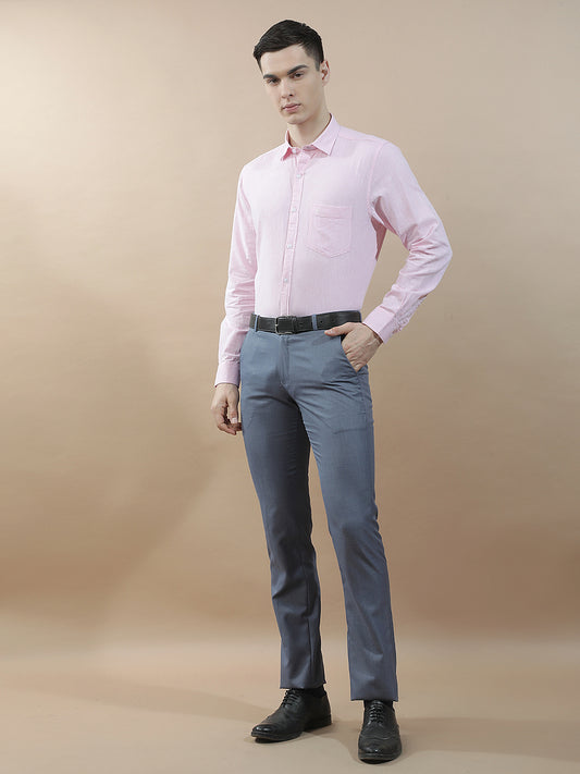 Casual Shirt for Men l Breathable & Soft with Color Fastness Slim Fit Cotton-Linen Fabric Solid Pattern