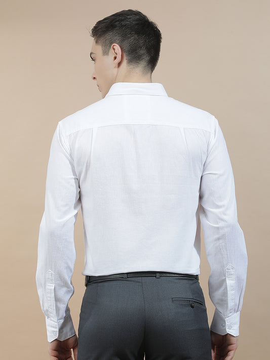 Casual Shirt for Men l Breathable & Soft with Color Fastness Slim Fit Cotton-Linen Fabric Solid Pattern