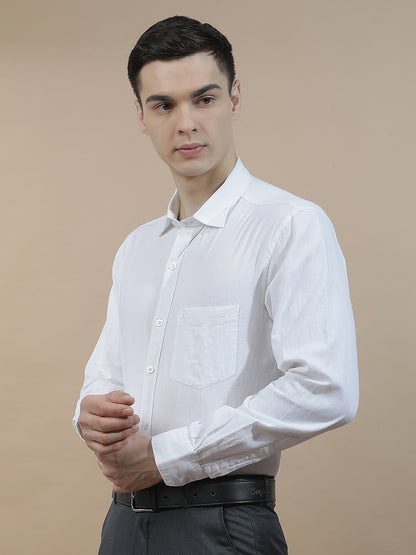 Casual Shirt for Men l Breathable & Soft with Color Fastness Slim Fit Cotton-Linen Fabric Solid Pattern