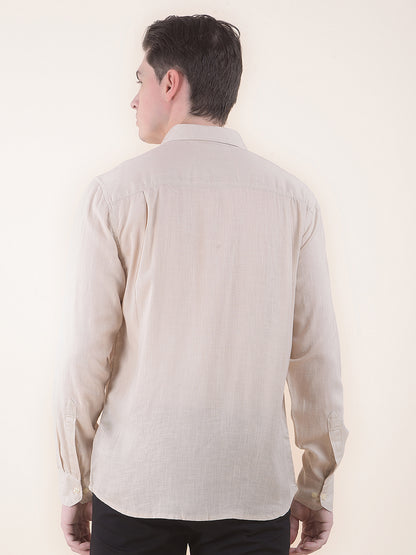 Men's Fawn Slim Fit Solid Full Sleeve Casual Shirt