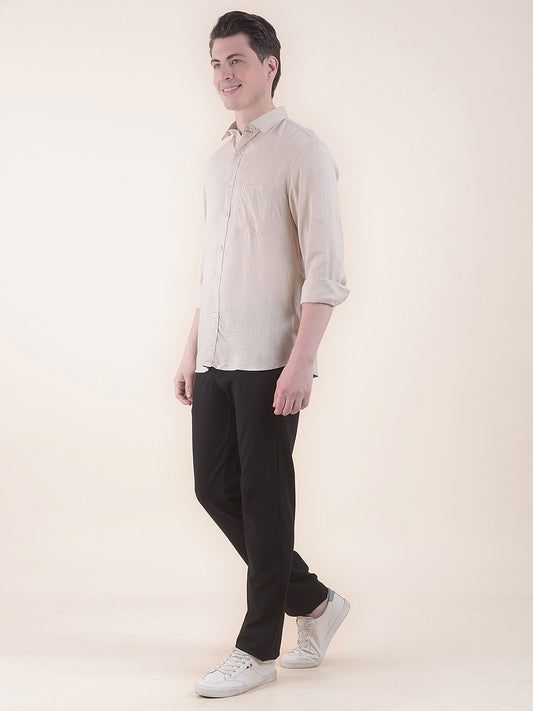 Men's Fawn Slim Fit Solid Full Sleeve Casual Shirt
