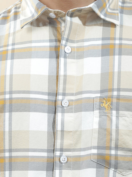 Casual Shirt for Men l Breathable & Soft with Color Fastness Slim Fit  Cotton Fabric Checkered Pattern