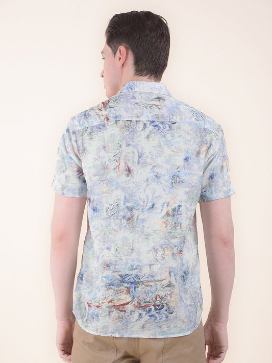 Cantabil Casual Shirt for Men l Breathable & Soft with Color Fastness Slim Fit Fit 100% Cotton Fabric Printed Pattern