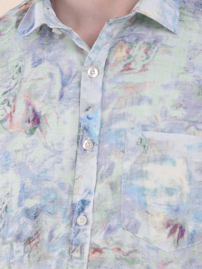 Cantabil Casual Shirt for Men l Breathable & Soft with Color Fastness Slim Fit Fit 100% Cotton Fabric Printed Pattern