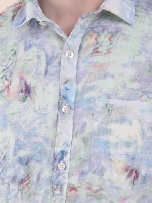 Cantabil Casual Shirt for Men l Breathable & Soft with Color Fastness Slim Fit Fit 100% Cotton Fabric Printed Pattern