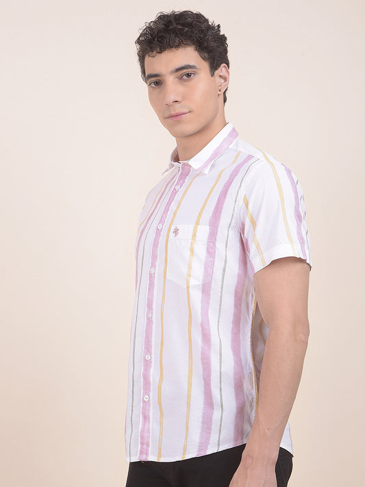 Men's Multi Slim Fit Striped Half Sleeve Casual Shirt