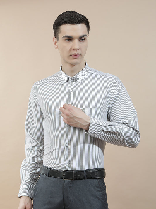 Casual Shirt for Men l Breathable & Soft with Color Fastness Slim Fit  Cotton Fabric Striped Pattern
