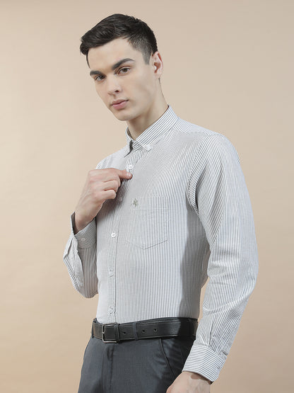 Casual Shirt for Men l Breathable & Soft with Color Fastness Slim Fit  Cotton Fabric Striped Pattern