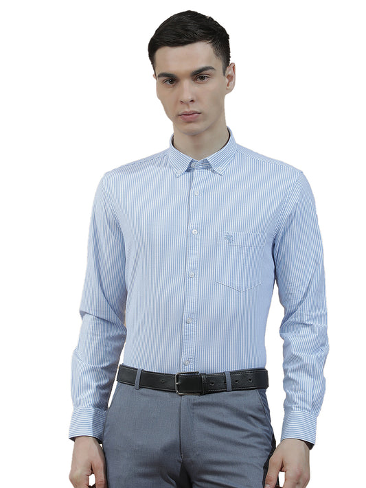 Casual Shirt for Men l Breathable & Soft with Color Fastness Slim Fit  Cotton Fabric Striped Pattern