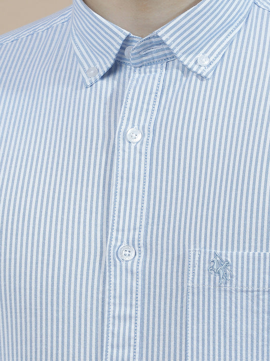 Casual Shirt for Men l Breathable & Soft with Color Fastness Slim Fit  Cotton Fabric Striped Pattern