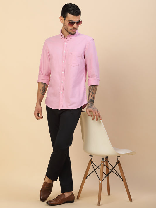 Men's Stylish Solid Casual Shirt | Regular Fit | Full Sleeve | Pure Cotton | Smart Casual Wear