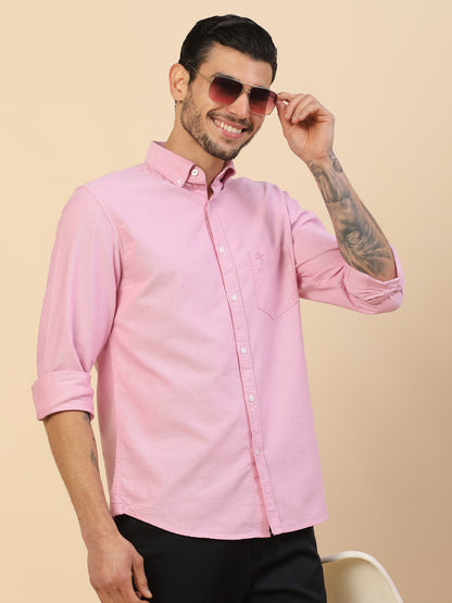 Men's Stylish Solid Casual Shirt | Regular Fit | Full Sleeve | Pure Cotton | Smart Casual Wear