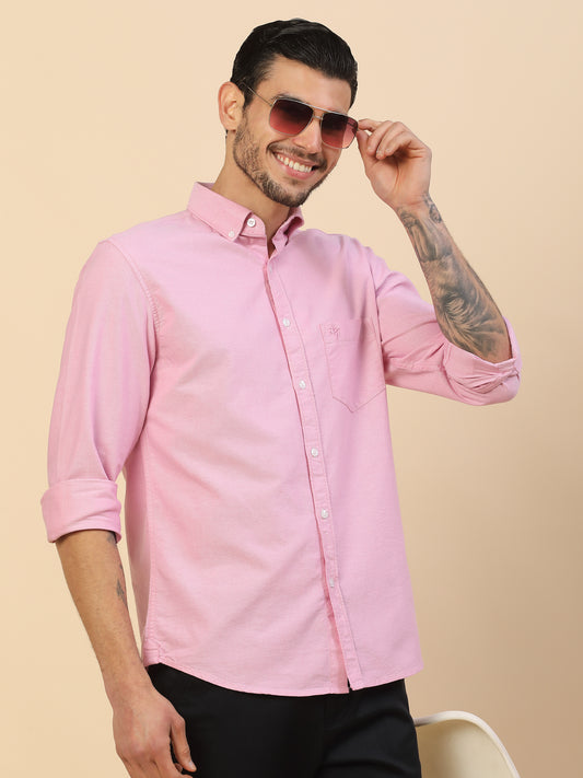 Men's Stylish Solid Casual Shirt | Regular Fit | Full Sleeve | Pure Cotton | Smart Casual Wear