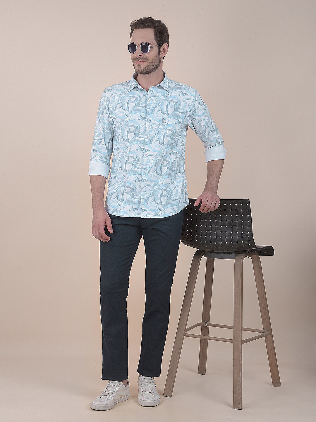  Multi Slim Fit Printed Full Sleeve Casual Shirt
