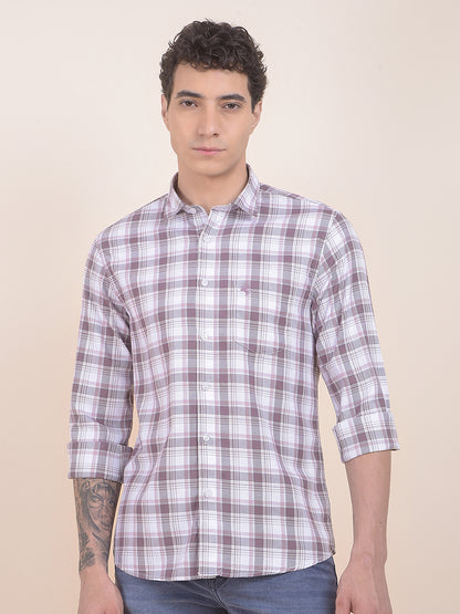 Men's Onion Checkered Slim Fit Full Sleeve Casual Shirt