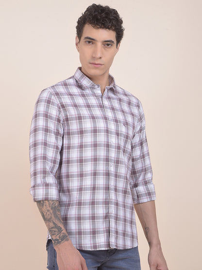 Men's Onion Checkered Slim Fit Full Sleeve Casual Shirt