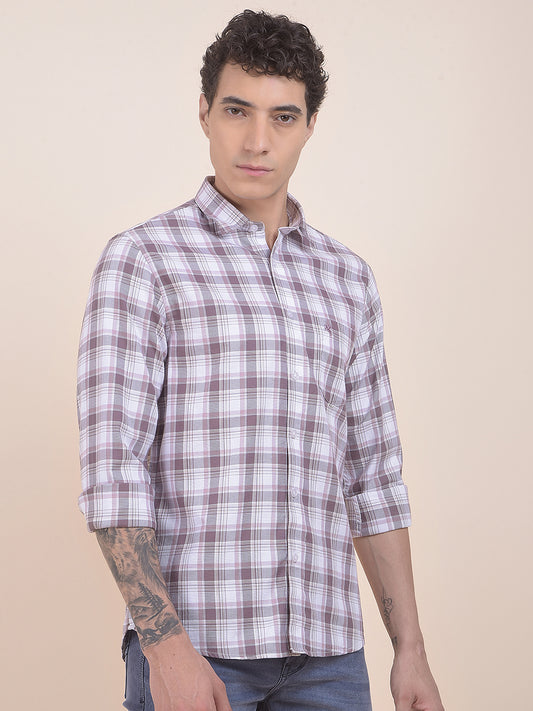 Men's Onion Checkered Slim Fit Full Sleeve Casual Shirt