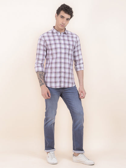 Men's Onion Checkered Slim Fit Full Sleeve Casual Shirt