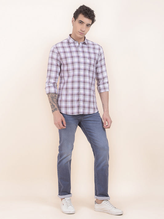 Men's Onion Checkered Slim Fit Full Sleeve Casual Shirt
