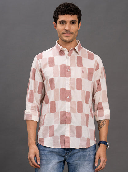 Men's Onion Printed Slim Fit Full Sleeve Casual Shirt