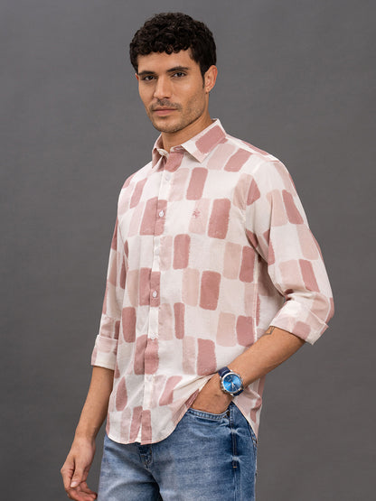 Men's Onion Printed Slim Fit Full Sleeve Casual Shirt