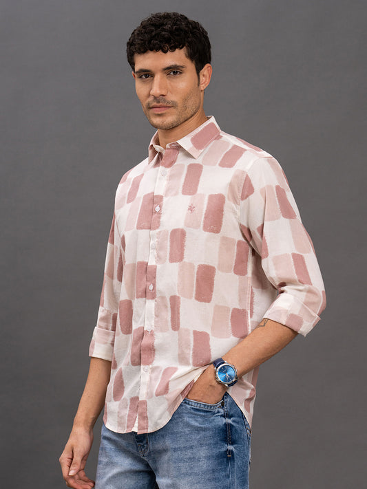 Men's Onion Printed Slim Fit Full Sleeve Casual Shirt