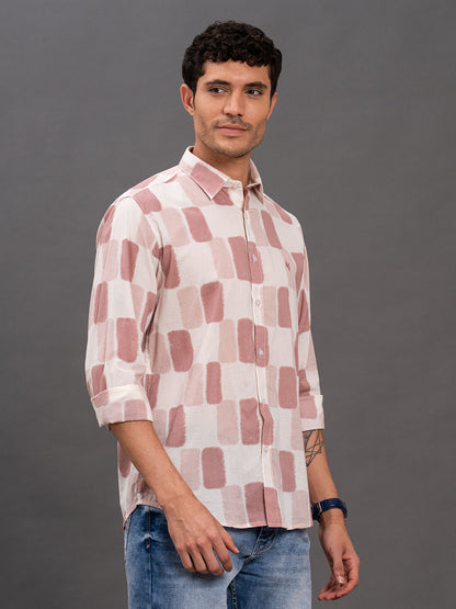 Men's Onion Printed Slim Fit Full Sleeve Casual Shirt