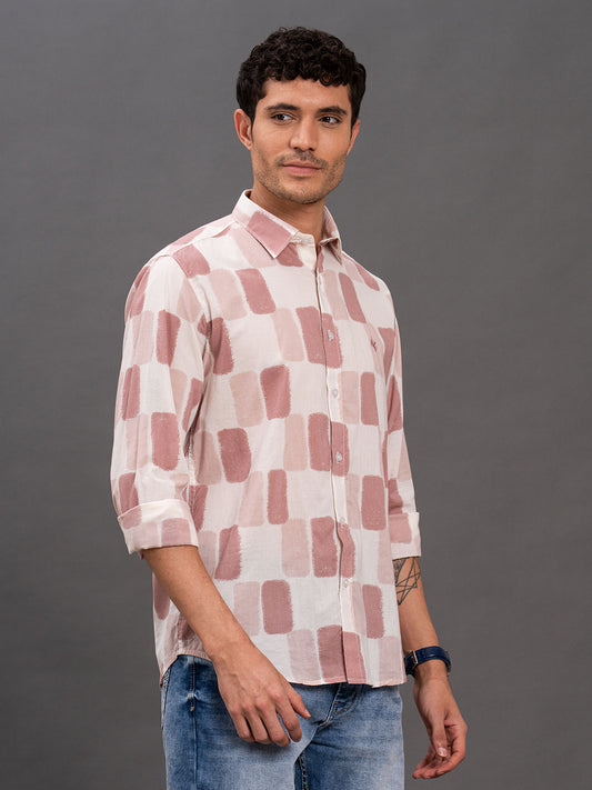 Men's Onion Printed Slim Fit Full Sleeve Casual Shirt