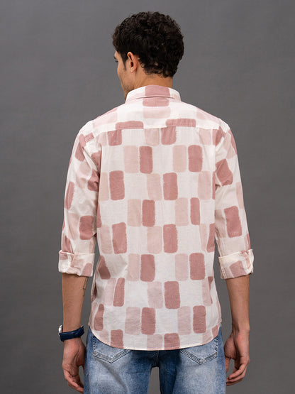 Men's Onion Printed Slim Fit Full Sleeve Casual Shirt