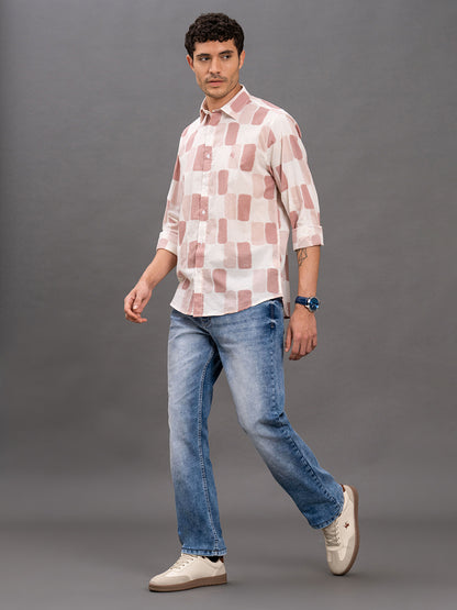 Men's Onion Printed Slim Fit Full Sleeve Casual Shirt