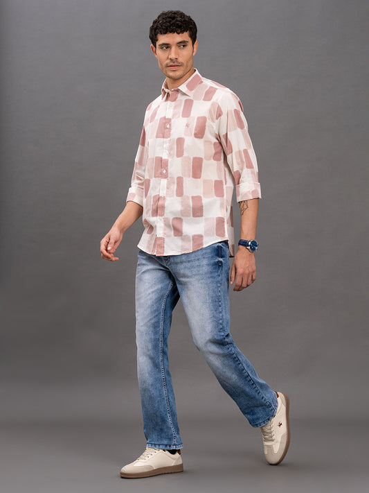 Men's Onion Printed Slim Fit Full Sleeve Casual Shirt