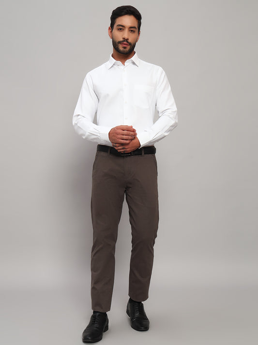 Formal Shirt for Men l Breathable & Soft with Color Fastness Regular Fit Spread Collar Neck Cotton Blend Fabric Self Design Pattern