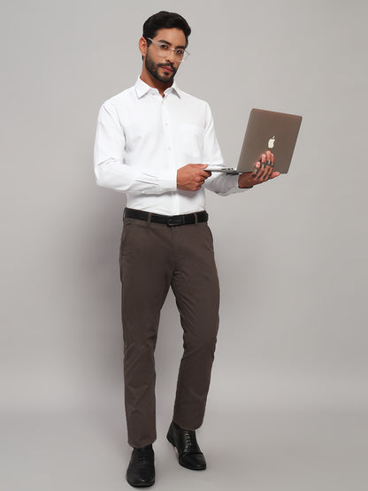 Formal Shirt for Men l Breathable & Soft with Color Fastness Regular Fit Spread Collar Neck Cotton Blend Fabric Self Design Pattern