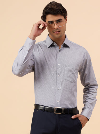 Formal Shirt for Men l Breathable & Soft with Color Fastness Regular Fit Spread Collar Neck Cotton Fabric Printed Pattern