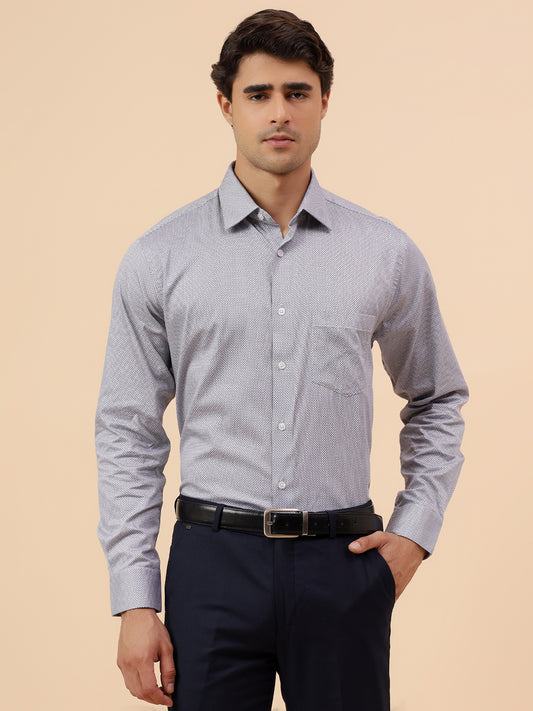 Formal Shirt for Men l Breathable & Soft with Color Fastness Regular Fit Spread Collar Neck Cotton Fabric Printed Pattern