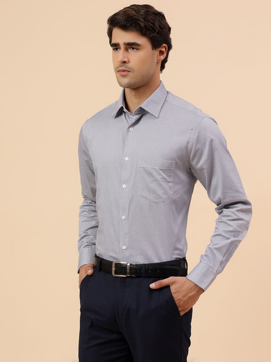 Formal Shirt for Men l Breathable & Soft with Color Fastness Regular Fit Spread Collar Neck Cotton Fabric Printed Pattern